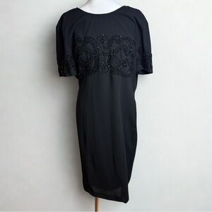 Marianna Black Beaded Midi Dress
